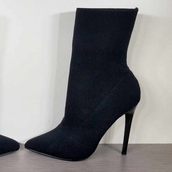 Steve Madden Century Knit Sock Stiletto Booties, Black, Women Size 9.5 M - Picture 9 of 11